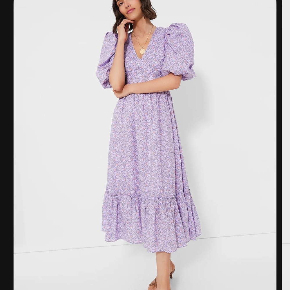 Purple midi dress
